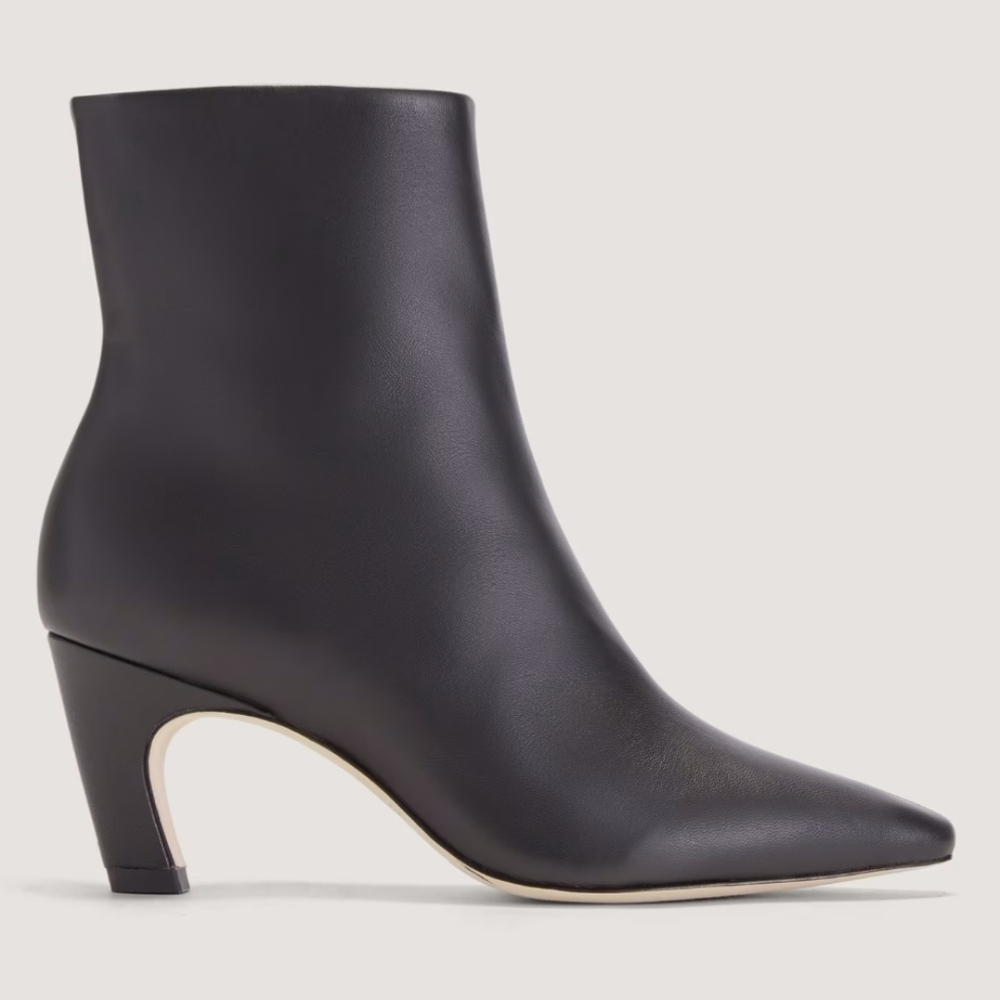 Everlane The Short Banana Boot Black Leather Ankle Boots 8